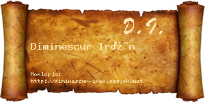 Diminescur Irén névjegykártya